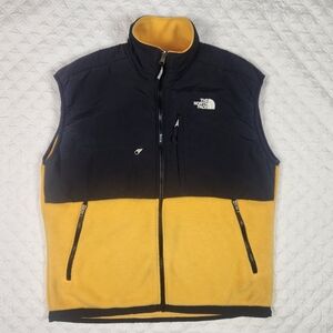 The North Face Retro Denali Black & Yellow / Gold Fleece Vest Mens Large L